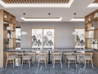 新中式餐厅 茶餐厅 中餐厅 新中式隔断 餐厅 新中式餐桌椅 包厢